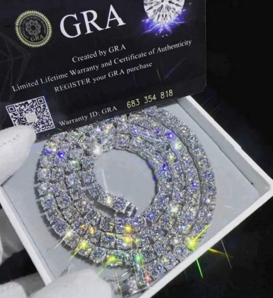 Iced Out Moissanite Tennis Chain