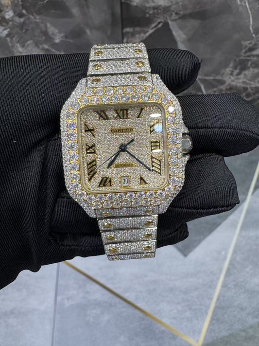 Cartier Iced Out Moissanite Gold