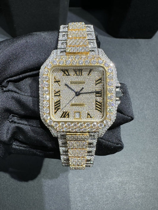 Cartier Iced Out Moissanite Gold Trimming