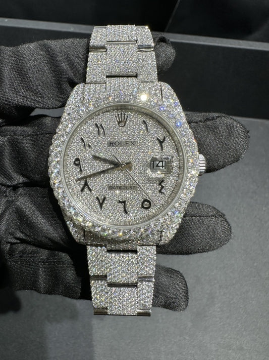 Rolex Datejust Arabic Dial Moissanite
