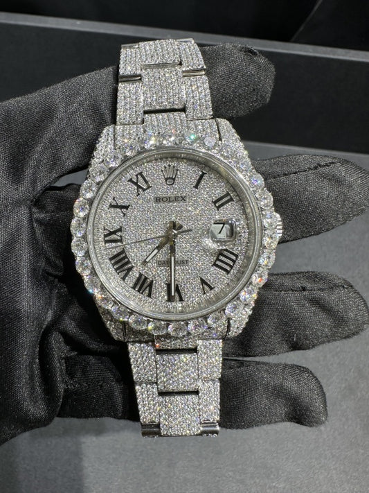 Plain Iced Out Moissanite Rolex Datejust