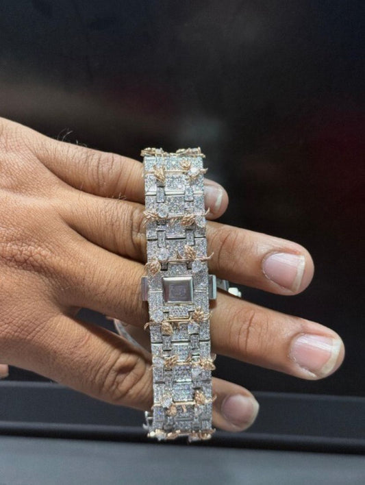 Audemars Piguet Rose Thorns Iced Out Moissanite Watch