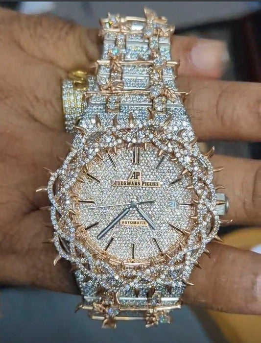Audemars Piguet Rose Thorns Iced Out Moissanite Watch
